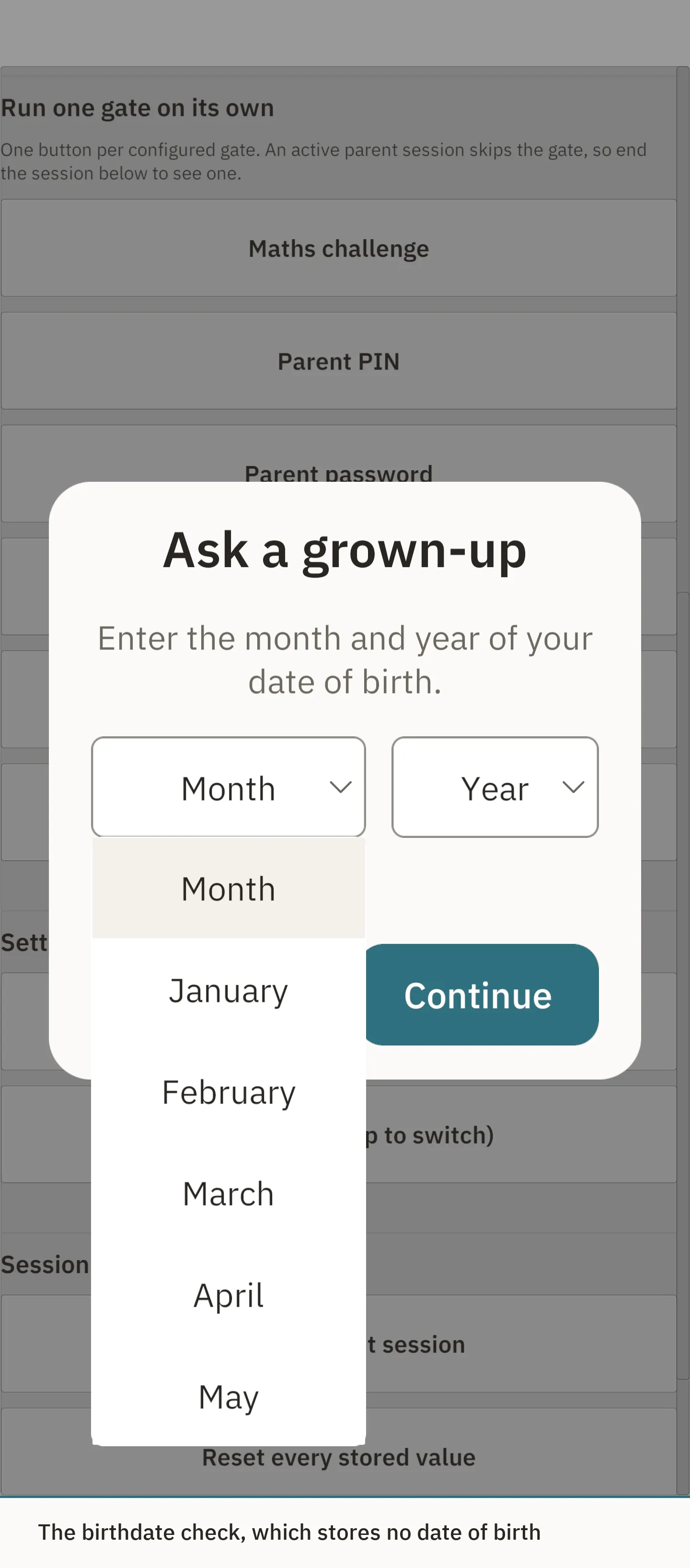 The birthdate picker
