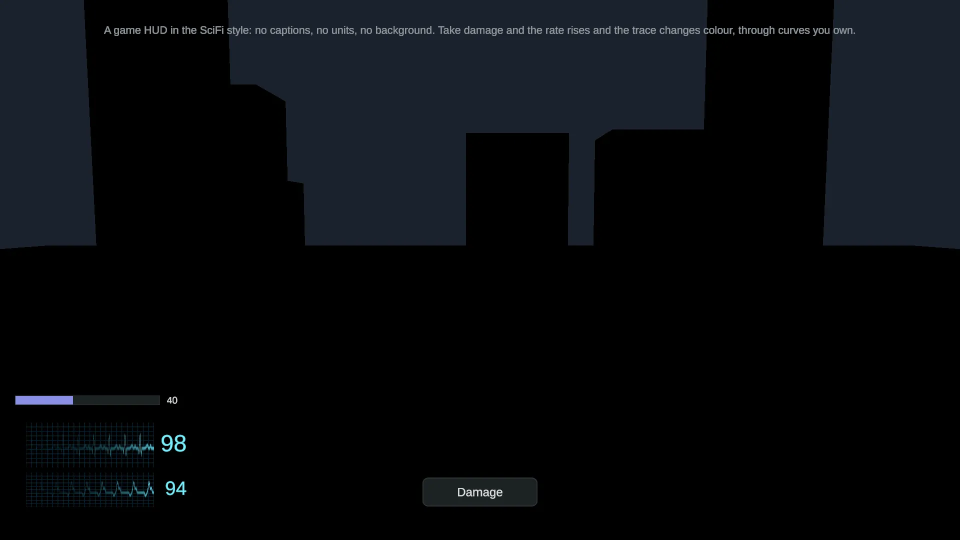 A heart rate readout as a game HUD element